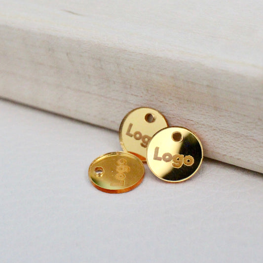 100 tags identificadores de acrílico de 1cm